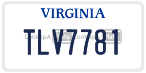 TLV7781 license plate in Virginia