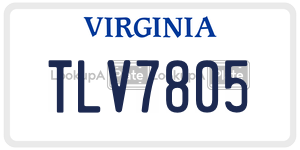 TLV7805 license plate in Virginia