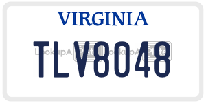 TLV8048  license plate in VA