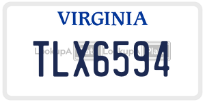 TLX6594  license plate in VA