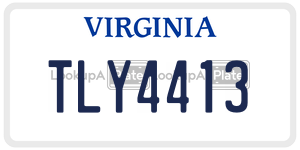 TLY4413  license plate in VA
