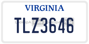 TLZ3646 license plate in Virginia