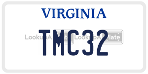 TMC32  license plate in VA