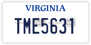 TME5631  license plate in VA