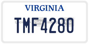 TMF4280 license plate in Virginia