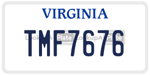 TMF7676  license plate in VA