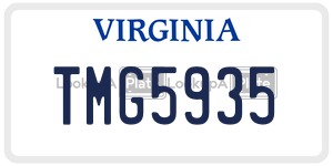 TMG5935  license plate in VA