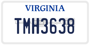TMH3638  license plate in VA