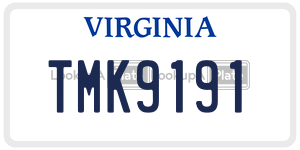TMK9191  license plate in VA