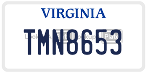 TMN8653 license plate in Virginia
