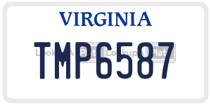 TMP6587 license plate in Virginia