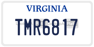 TMR6817  license plate in VA