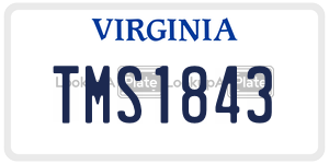 TMS1843 license plate in Virginia