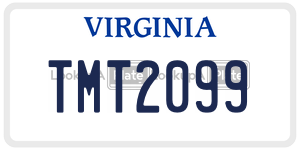 TMT2099 license plate in Virginia