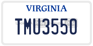 TMU3550  license plate in VA