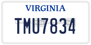 TMU7834 license plate in Virginia