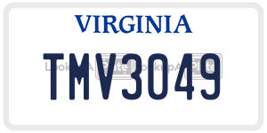 TMV3049 license plate in Virginia