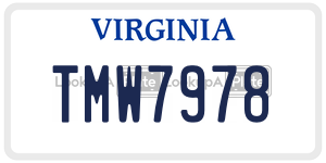 TMW7978  license plate in VA