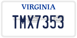 TMX7353  license plate in VA