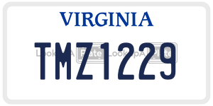 TMZ1229  license plate in VA