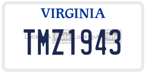 TMZ1943  license plate in VA