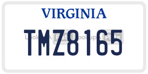 TMZ8165 license plate in Virginia