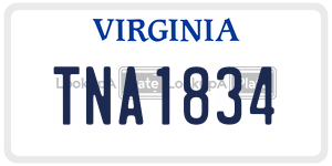 TNA1834 license plate in Virginia