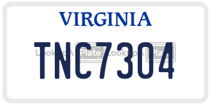 TNC7304 license plate in Virginia