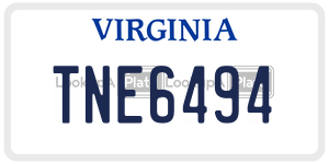 TNE6494  license plate in VA