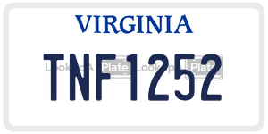 TNF1252  license plate in VA