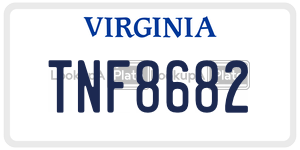 TNF8682  license plate in VA