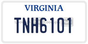 TNH6101  license plate in VA