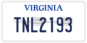 TNL2193 license plate in Virginia