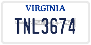 TNL3674 license plate in Virginia