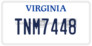 TNM7448  license plate in VA