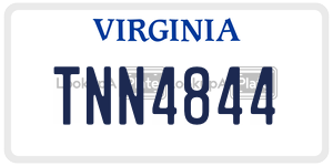 TNN4844  license plate in VA