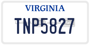TNP5827  license plate in VA