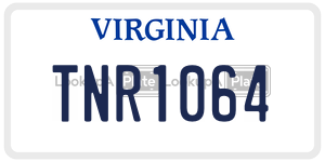 TNR1064  license plate in VA