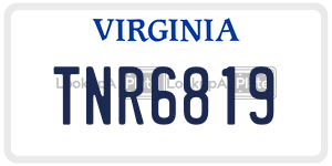 TNR6819  license plate in VA