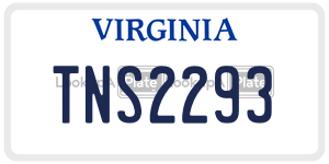 TNS2293 license plate in Virginia