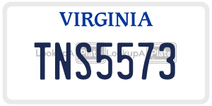 TNS5573  license plate in VA