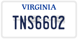 TNS6602 license plate in Virginia