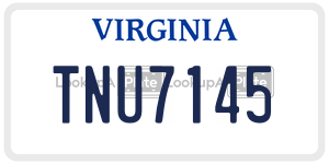 TNU7145 license plate in Virginia