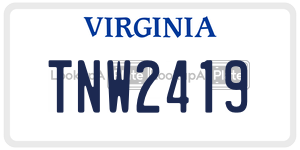 TNW2419  license plate in VA