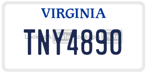 TNY4890  license plate in VA