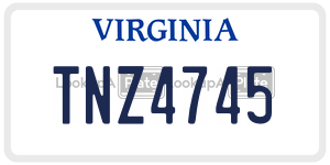 TNZ4745  license plate in VA