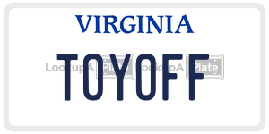 TOYOFF  license plate in VA