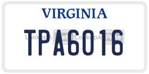 TPA6016 license plate in Virginia