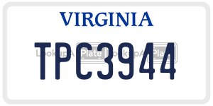TPC3944  license plate in VA