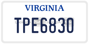 TPE6830  license plate in VA